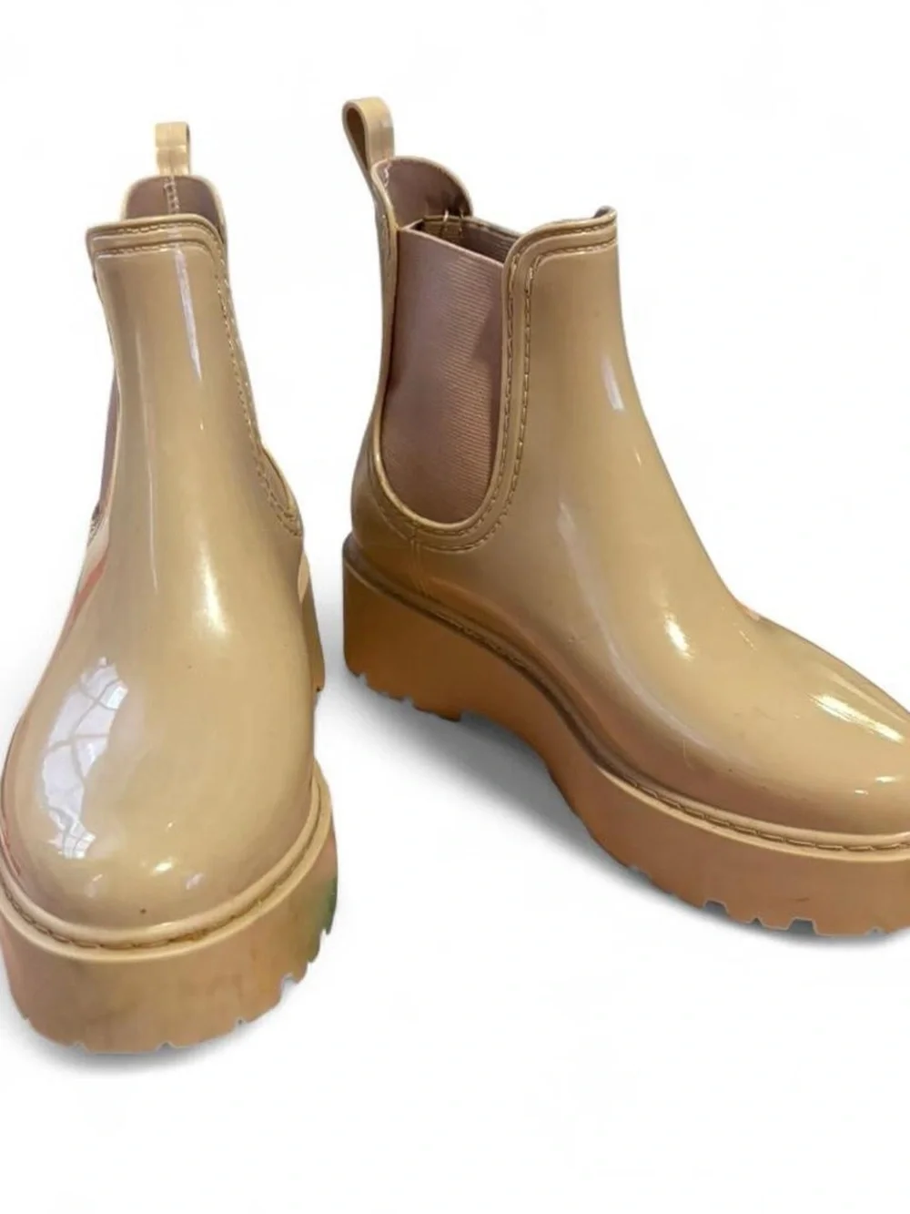 Steve Madden nude platform rain boots women’s size 8